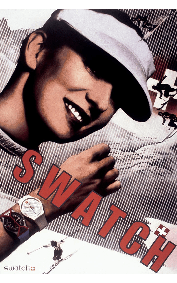 Poster advertising Swatch watch